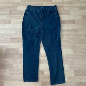 American Eagle Black Distressed/Ripped Mom Jeans
